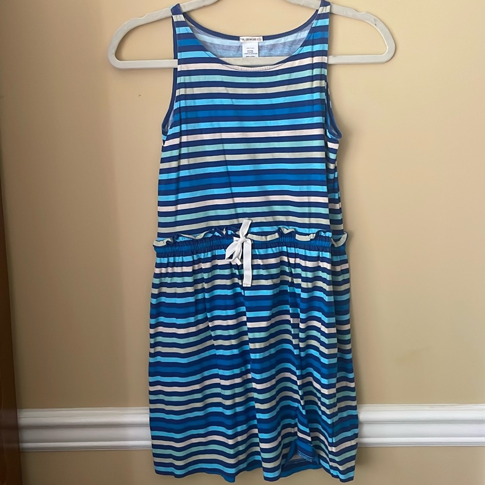 Crew Cuts 100% cotton striped blue dress